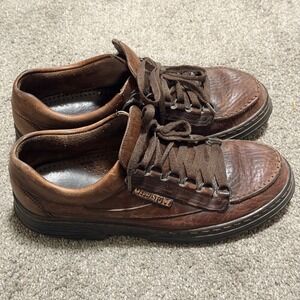 Mephisto Match Mens Brown Leather Walking Shoes Comfort Sneakers Shock Absorber